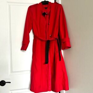 VINTAGE MADE IN USA RED TRENCH COAT